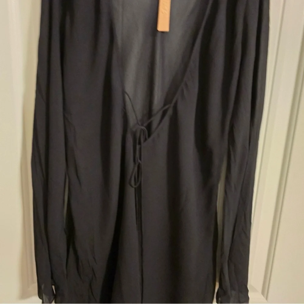 Skims Sheer Coverups Long Sleeve Mini Dress